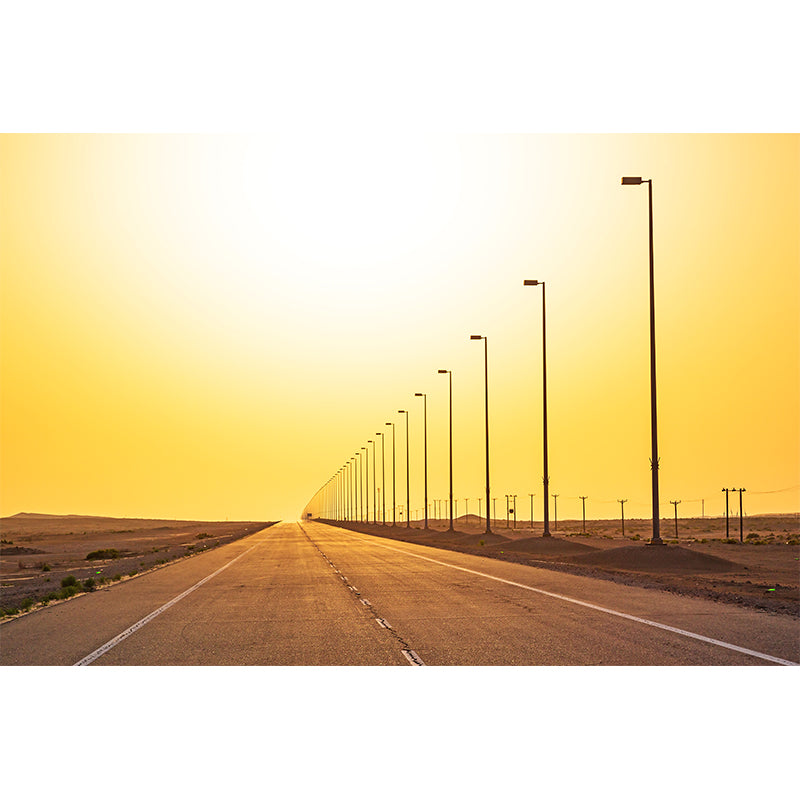 Highway Mural Wallpaper Light Color Contemporary Wall Covering for Girls Bedroom