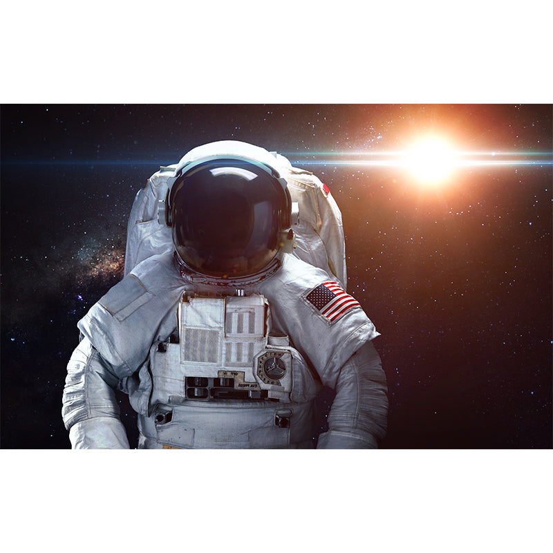 Stain Resistant Astronaut Wall Mural Non-Woven Texture Sci-Fi Wall Art for Kitchen