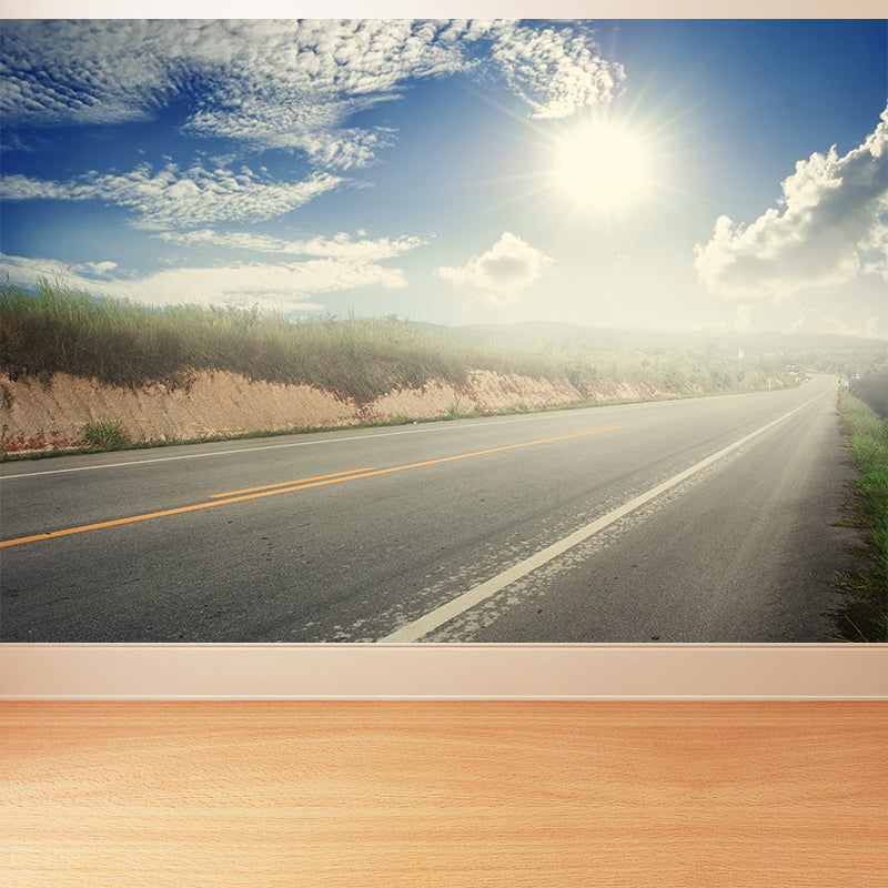 Road Wall Mural Modern Decorative Living Room Wall Covering, Custom Size Available