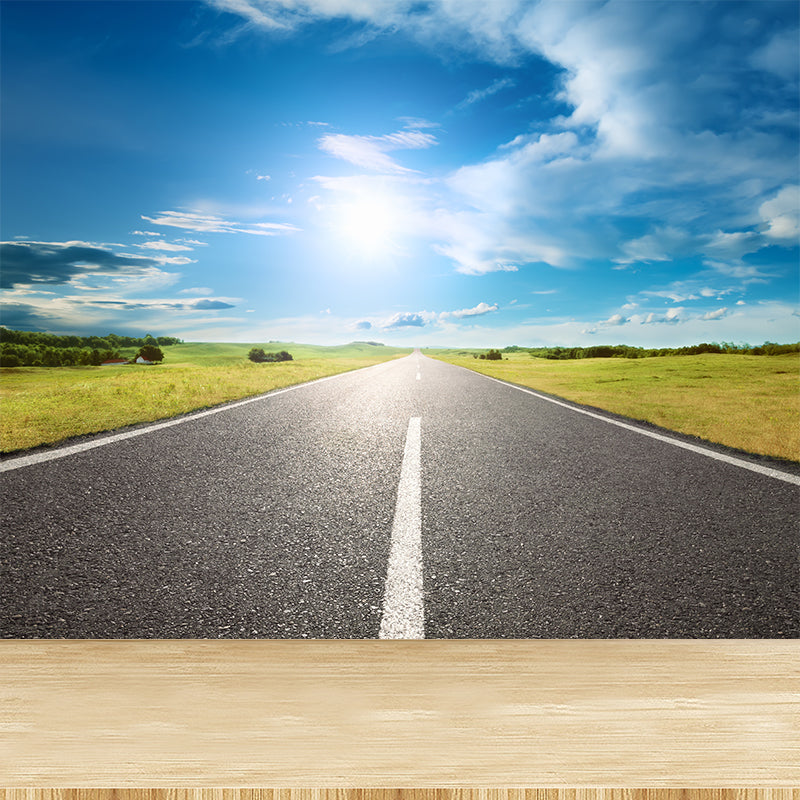 Road Wall Mural Modern Decorative Living Room Wall Covering, Custom Size Available