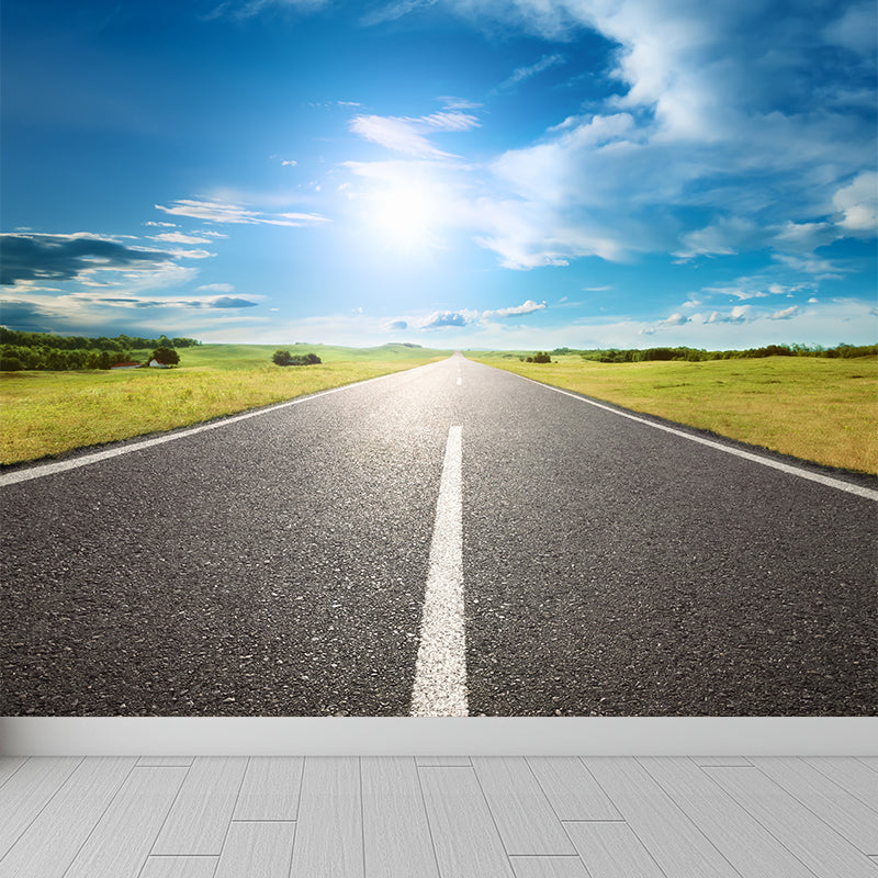 Road Wall Mural Modern Decorative Living Room Wall Covering, Custom Size Available