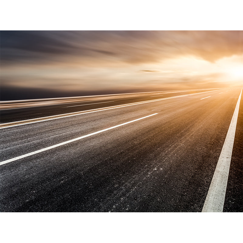 Photograph Style Morning Road Mural Giant Wall Covering for Dining Room, Made to Measure