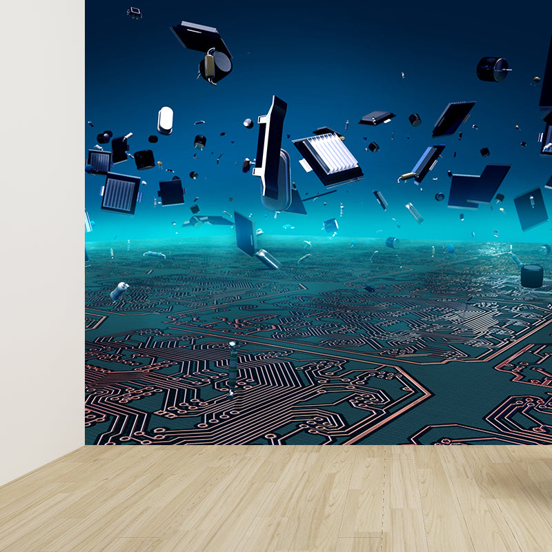 Unique Abstract Mural Wallpaper for Living Room, Dark Color, Custom Size Available