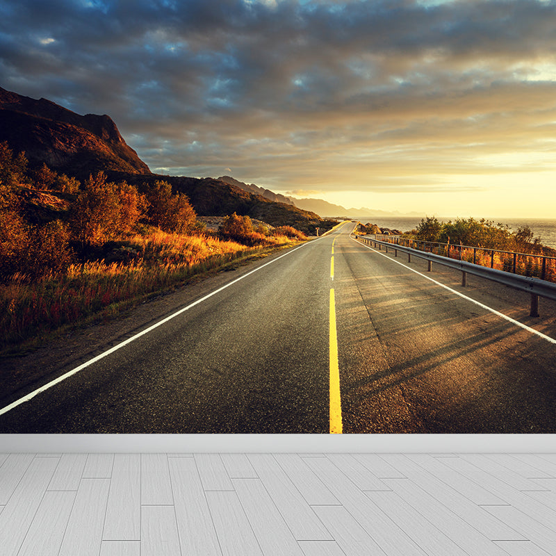 Non-Woven Decorative Wall Mural Modern Highway Wall Covering for Teenagers Bedroom