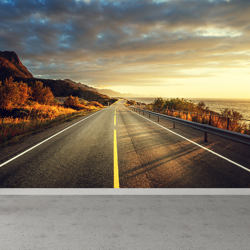 Non-Woven Decorative Wall Mural Modern Highway Wall Covering for Teenagers Bedroom