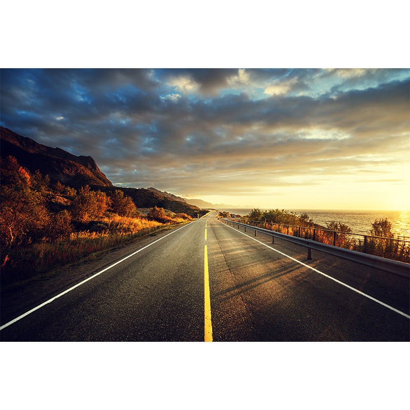 Non-Woven Decorative Wall Mural Modern Highway Wall Covering for Teenagers Bedroom