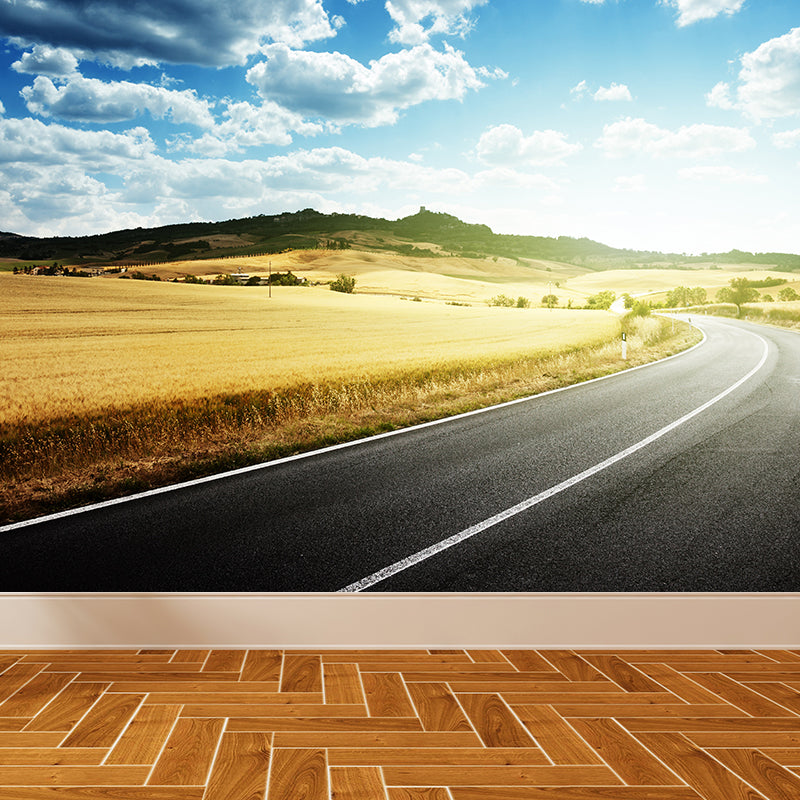 Extra Large Road Mural Pastel Color Non-Woven Wall Art for Home Decor, Personalised