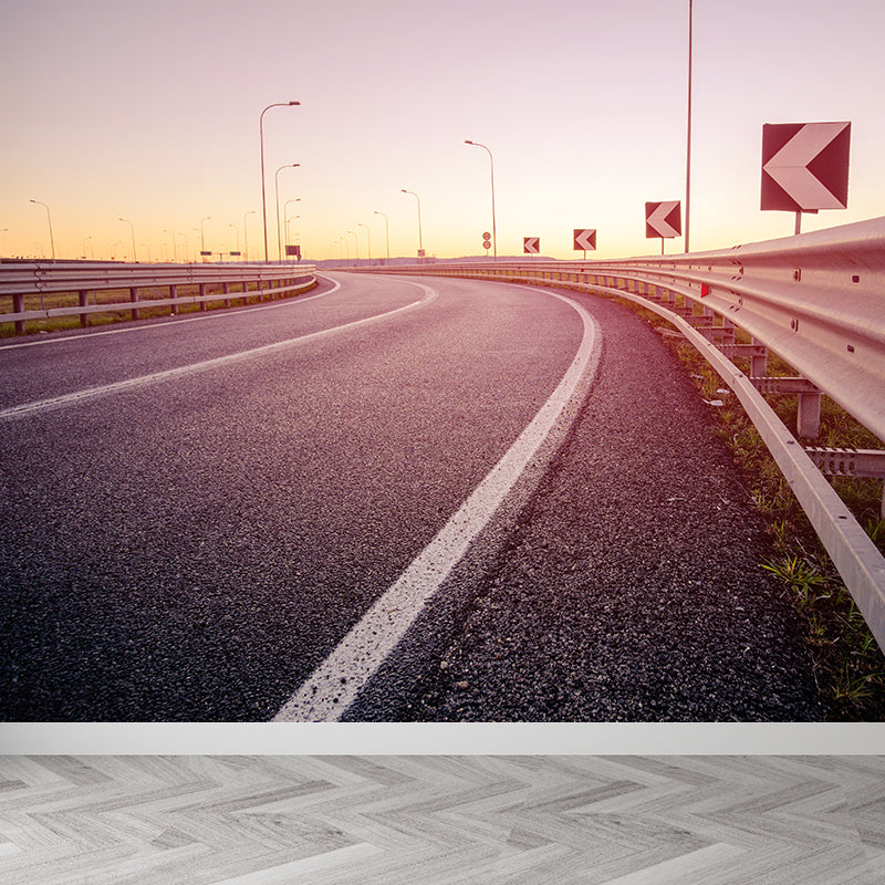 Extra Large Road Mural Pastel Color Non-Woven Wall Art for Home Decor, Personalised