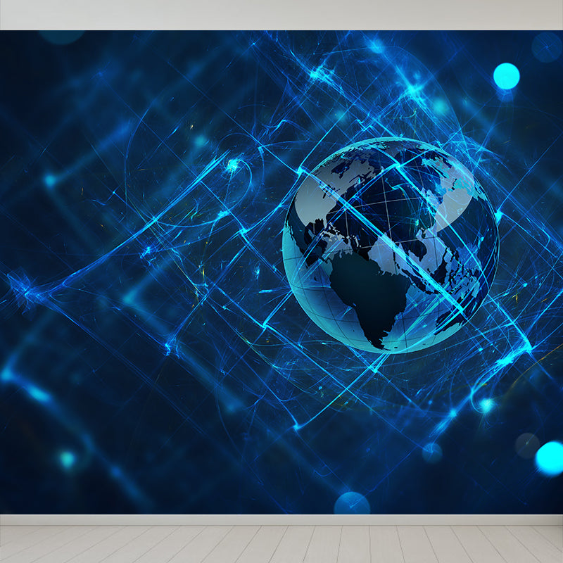 Stain Resistant Abstract Pattern Mural Non-Woven Modern Wall Decor for Boys Room