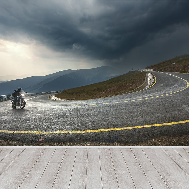 Various Highway View Mural Wallpaper Contemporary Non-Woven Material Wall Covering