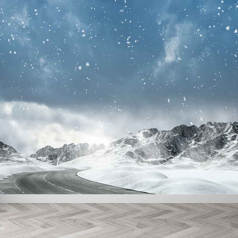 Various Highway View Mural Wallpaper Contemporary Non-Woven Material Wall Covering