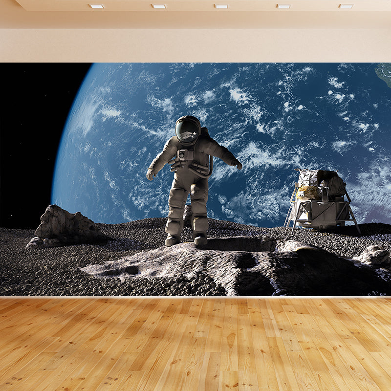 Stain-Proof Astronaut and Earth Mural Fictional Non-Woven Wall Art, Made to Measure