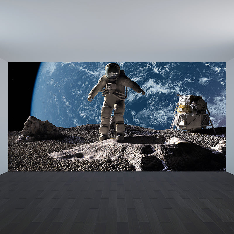 Stain-Proof Astronaut and Earth Mural Fictional Non-Woven Wall Art, Made to Measure