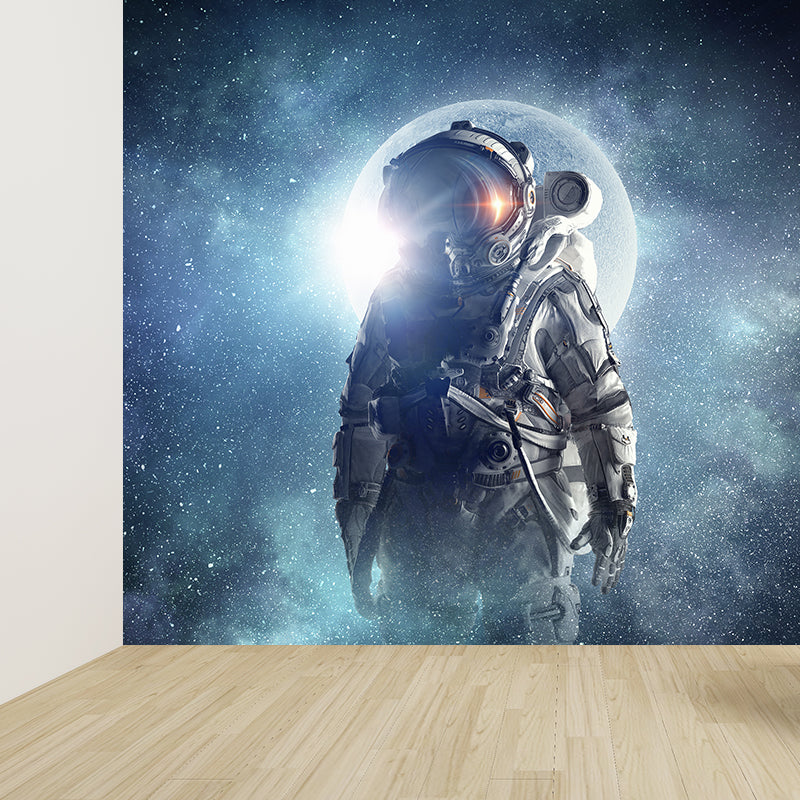 Stain-Proof Astronaut and Earth Mural Fictional Non-Woven Wall Art, Made to Measure