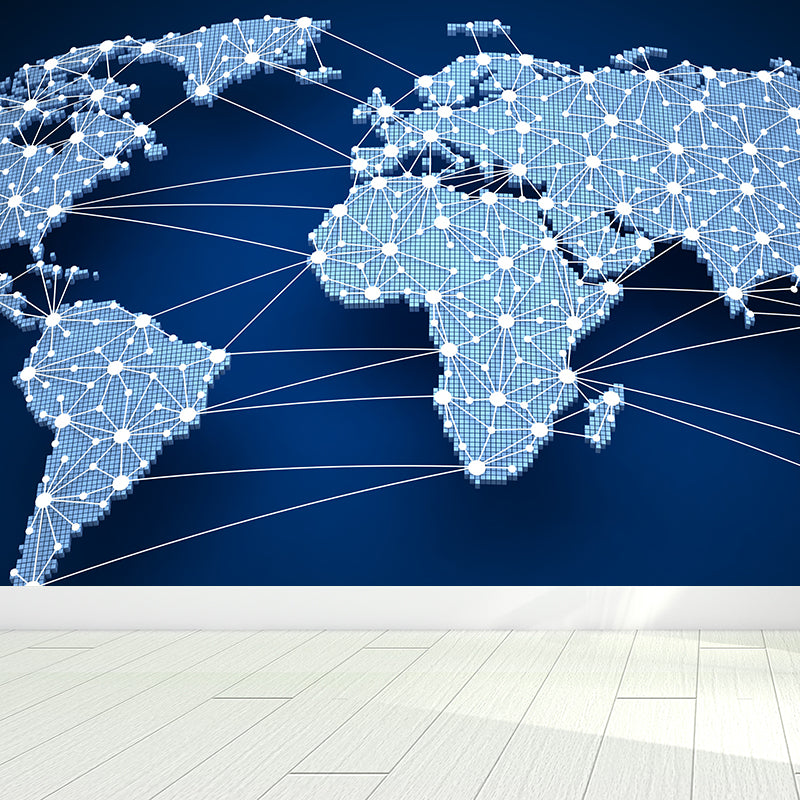 Abstract Pattern Wall Mural Dark Color Contemporary Wall Covering for Living Room