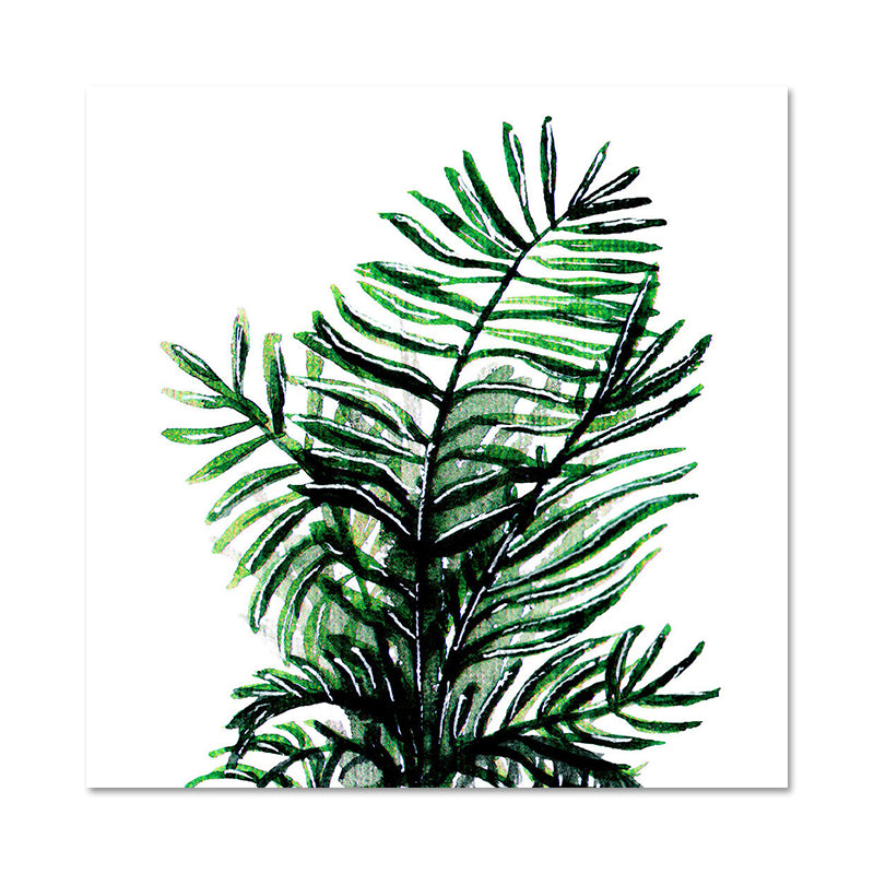 Stylish Tropical Plant Leaves Art Print for Bedroom Botanical Wall Decor in Green