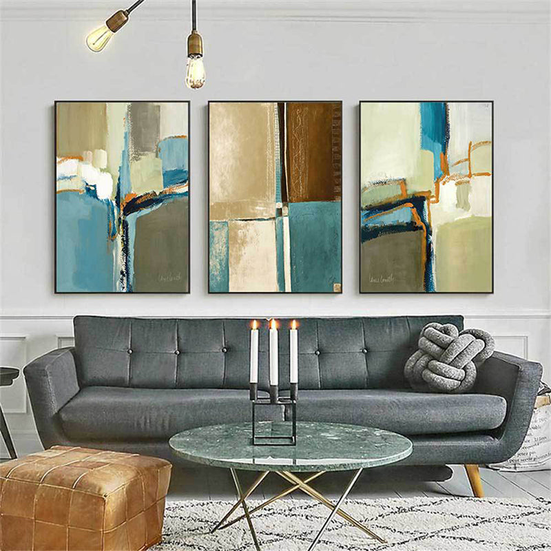 Canvas Blue Wall Decoration Modern Style Abstract Wall Art Print in Blue for Home
