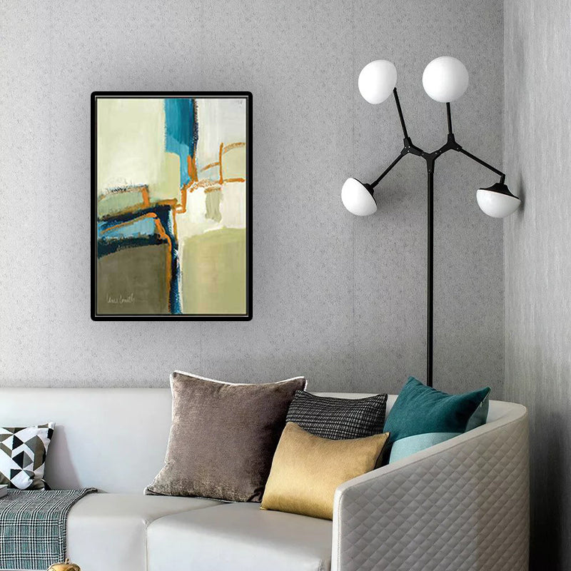 Canvas Blue Wall Decoration Modern Style Abstract Wall Art Print in Blue for Home