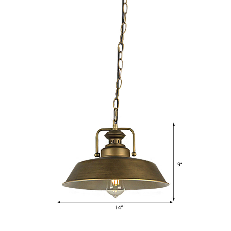 Scheunen Schatten Esszimmer Hanges Deckenleichter Vintage Metallic 1 Kopf Antike Messing Anhängerlampe