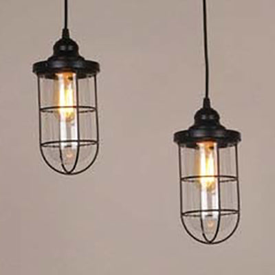 2/3 Lampen mit mehreren Lampen anheizen pendelisch schwarzes, klares Glas hängendes Lichtkit, linear/runder Baldachin