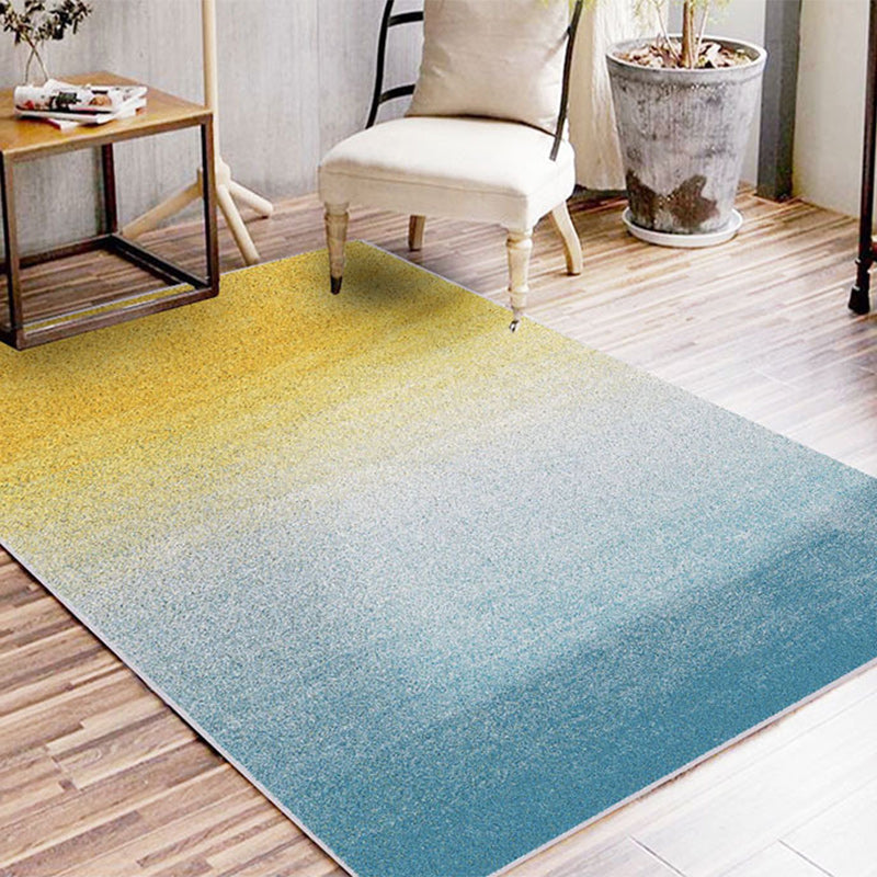 Tapis ombre décontracté vert et bleu tapis synthétique Machine Washable Area Washing Area pour chambre à coucher