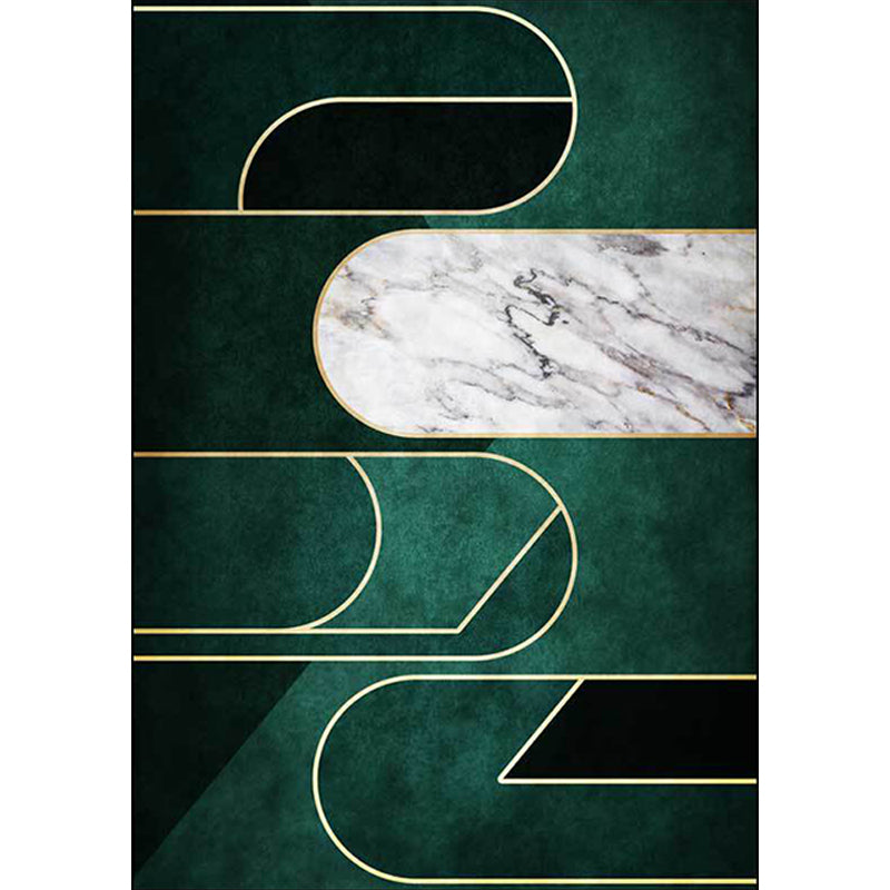 Green Novelty Rug Polyester Marble Surface Pattern Rug Washable Non-Slip Backing Carpet for Living Room