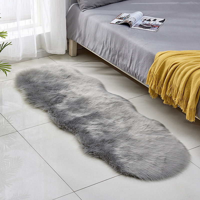 Casual Shag Rug Solid Color Rug Washable Non-Slip Backing Carpet for Living Room