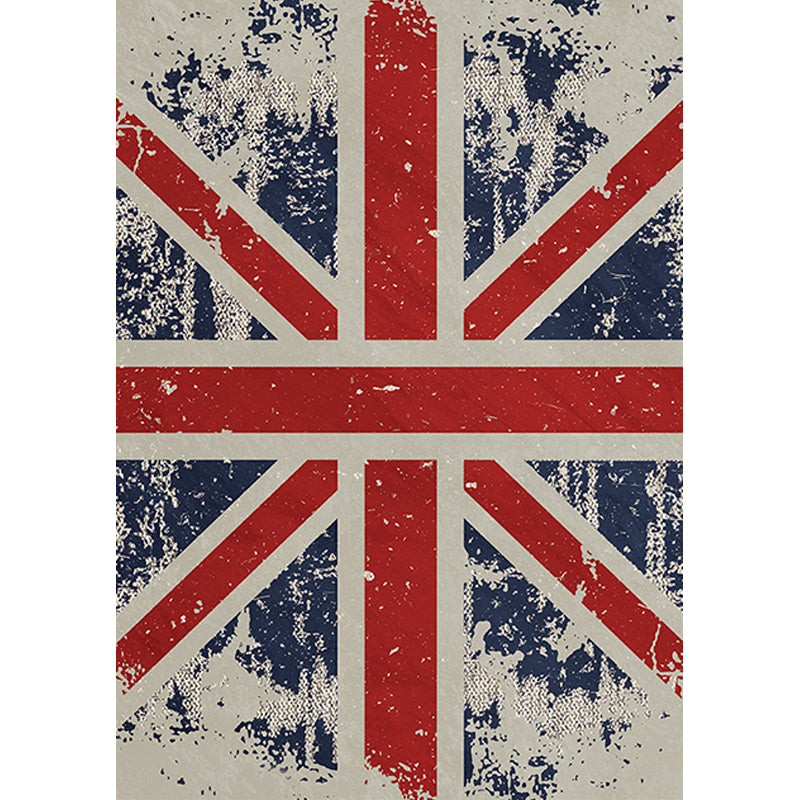 Rapis de motif de drapeau britannique funky Red Nordic Raping Polyester Washable Anti slip Backing Area Tapis pour le salon