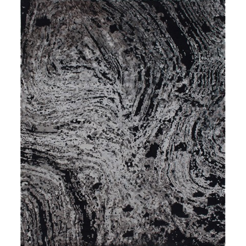 Modern Living Room Rug in Black Abstract Painting Print Rug Polyester Pet Friendly Area Rug