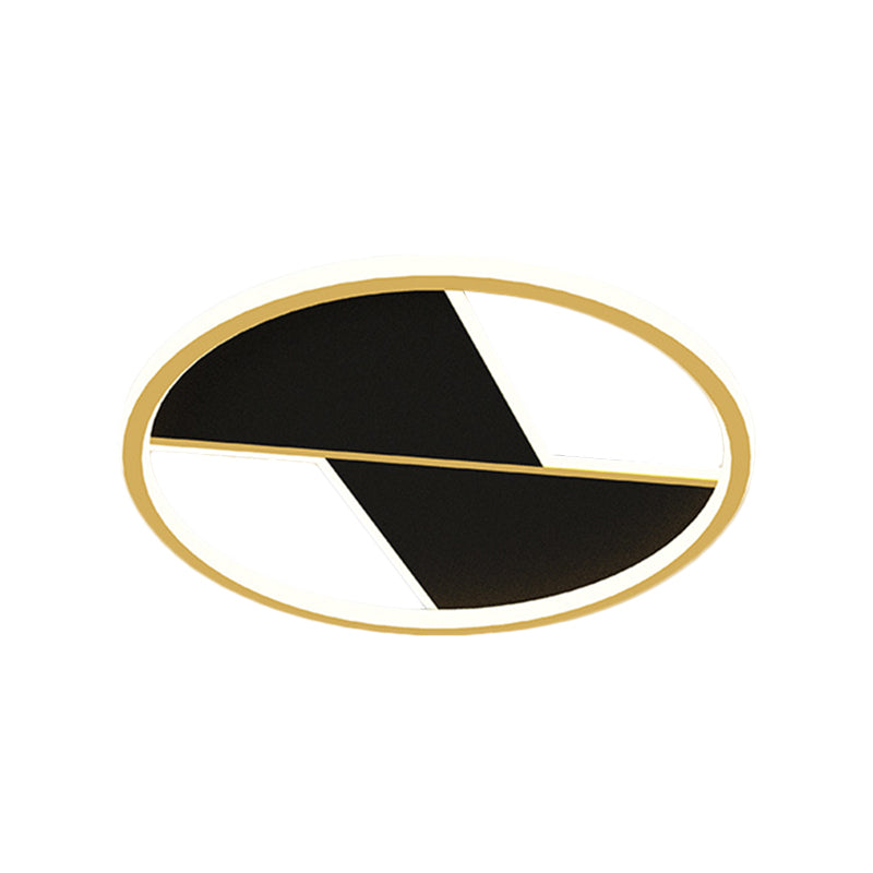 16"/19.5" W Black Splicing Flush Lamp Modernist LED Metal Ceiling Mounted Light Fixture for Bedroom