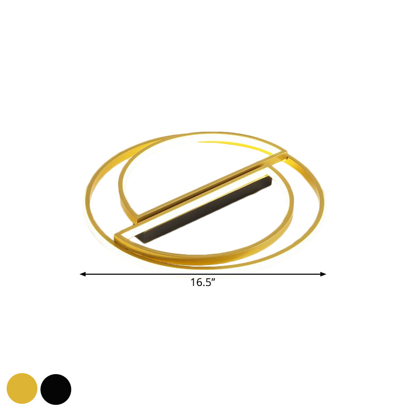 Lampada da incasso a cerchio integrato nero/oro Simplicity Apparecchio da soffitto in metallo a LED con luce calda/bianca, larghezza 16,5"/20,5"