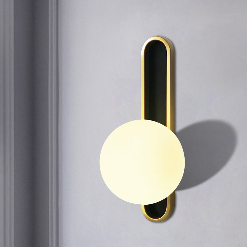 Industrielle Kugel Wandlampe 1 Licht klares Verleumdung/weißer Glaswandleuchte mit länglicher Rückplatte