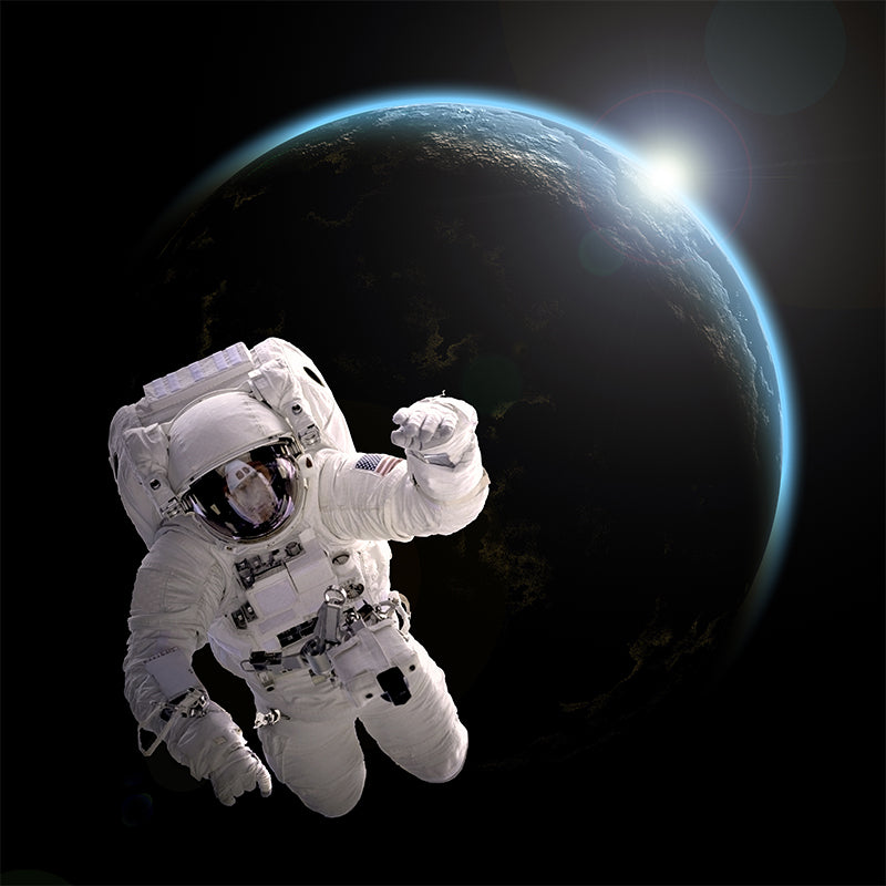 Floating Astronaut Mural Decal Sci-Fi Non-Woven Materials Wall Covering in Black