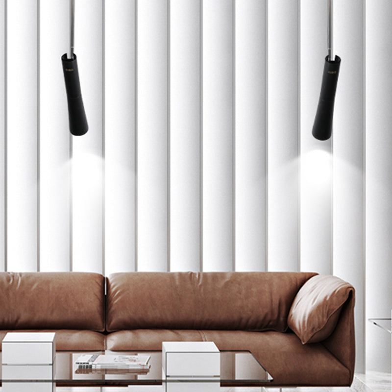 Iluminación colgante cónica en negro/blanco LED de techo colgante de metal moderno con articulación ajustable en cálido/blanco