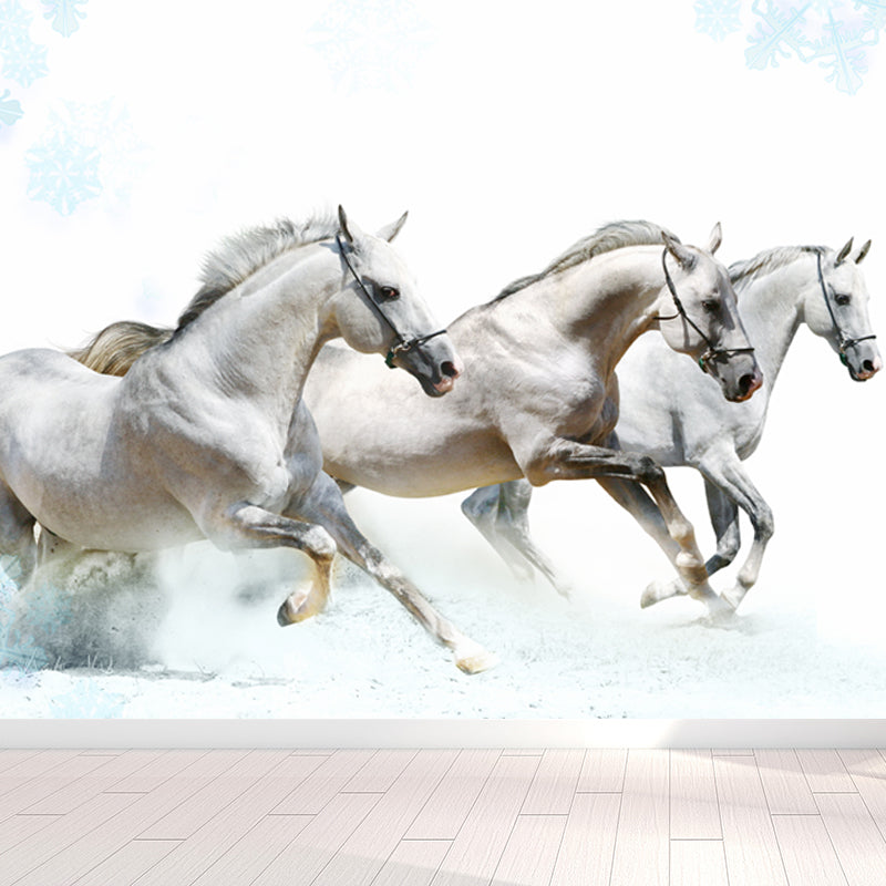 Horse Mural Decal Modern Decorative Boys Room Wall Covering, Custom Size Available