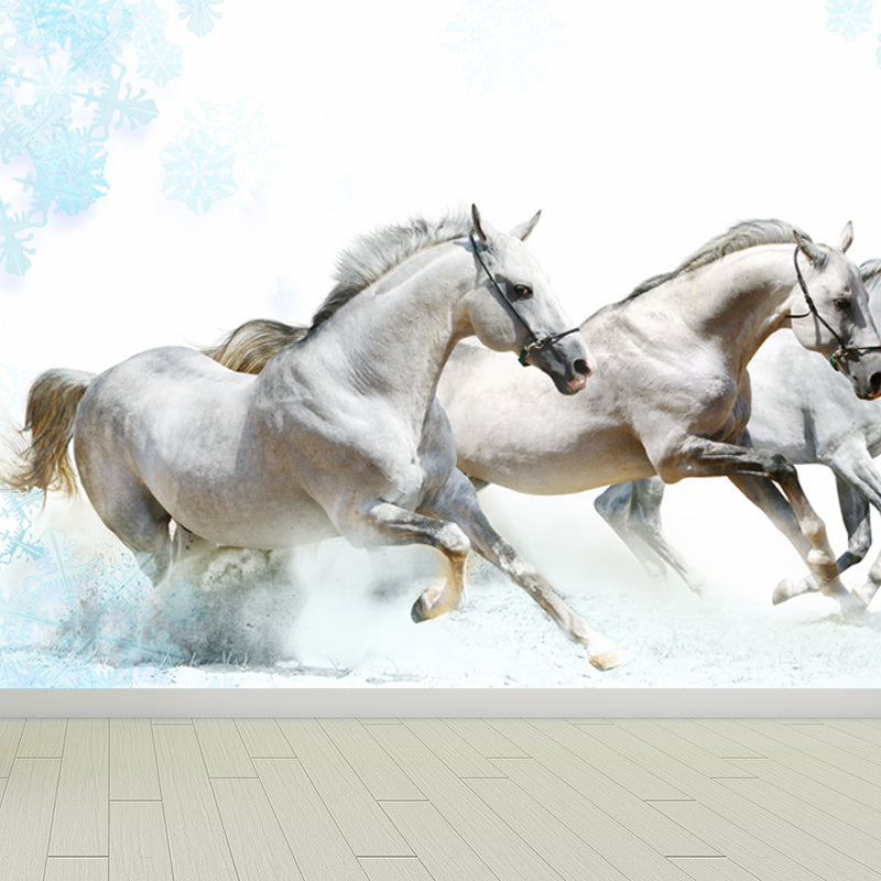 Horse Mural Decal Modern Decorative Boys Room Wall Covering, Custom Size Available