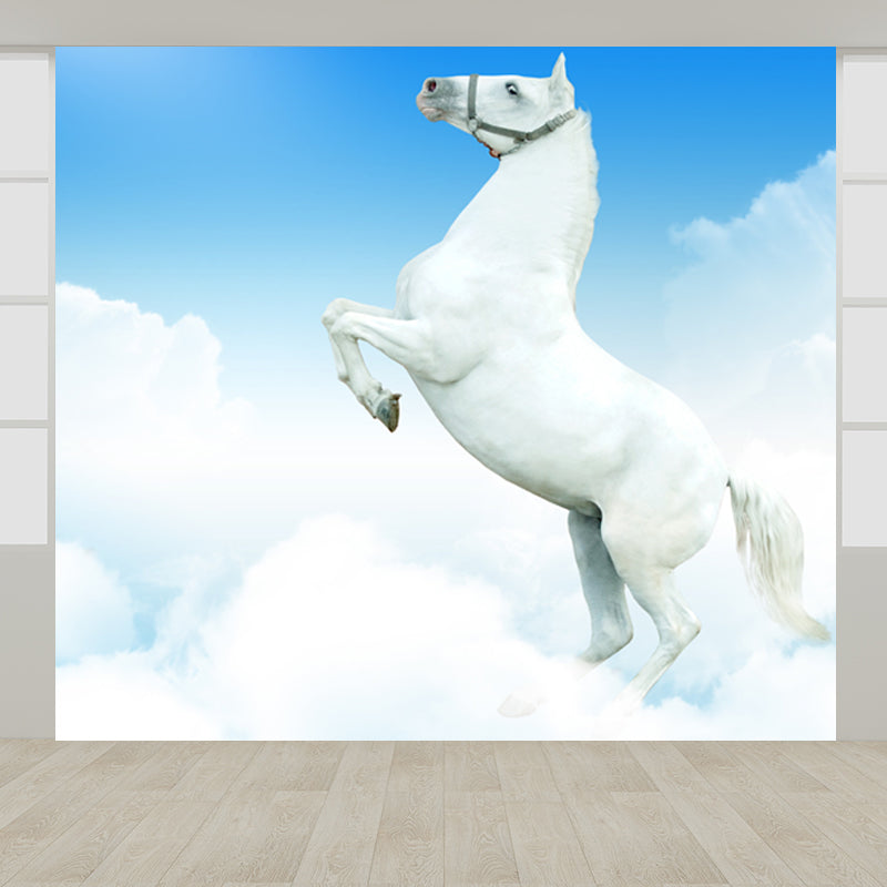Beau papier peint Mural cheval couleur douce, décoration murale contemporaine pour salon