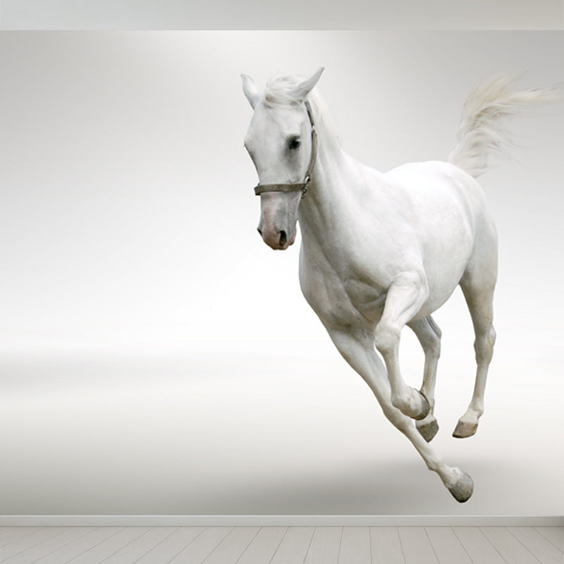 Modern paard muurschildering behang pastel kleur eetkamer muur decor, op maat bedrukt
