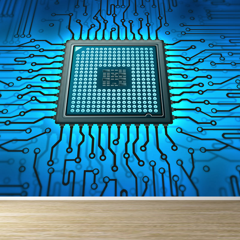 Illustration Style Abstract Mural Decal for Girls Bedroom, Dark Color, Custom Printed