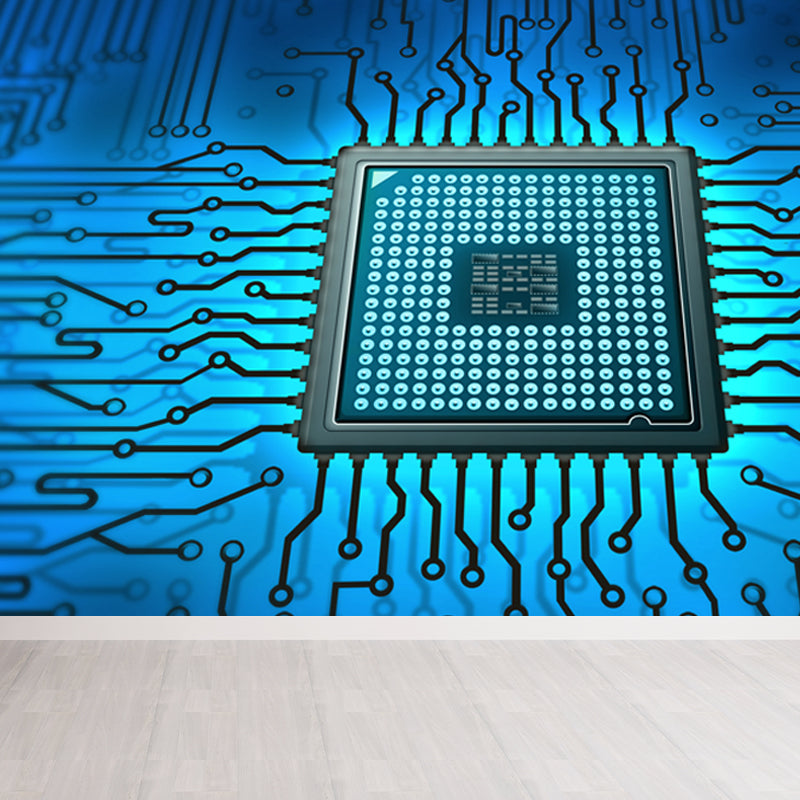 Illustration Style Abstract Mural Decal for Girls Bedroom, Dark Color, Custom Printed