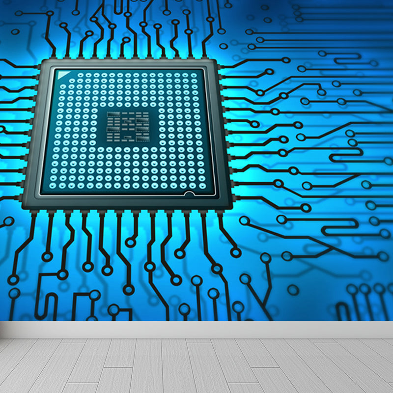 Illustration Style Abstract Mural Decal for Girls Bedroom, Dark Color, Custom Printed