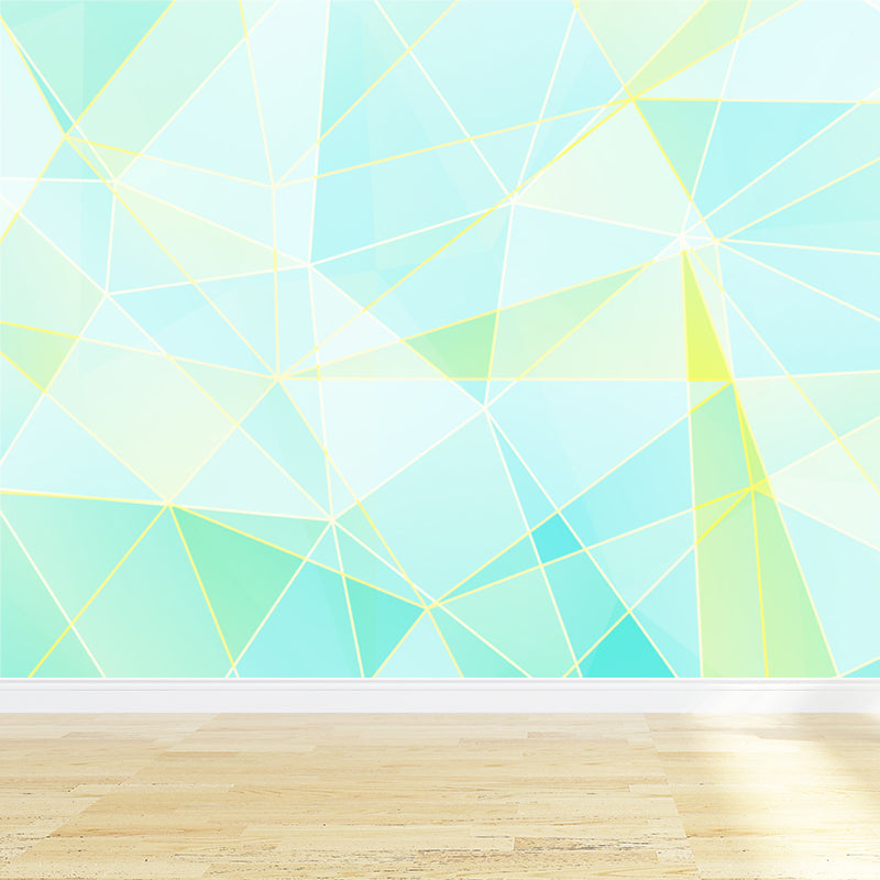 Soft Color Modern Mural Decal Huge Diamond Pattern Wall Covering for Living Room