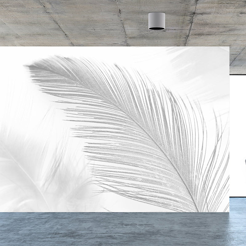 Bird Feather Mural Wallpaper Modern Decorative Kitchen Wall Art, Custom Size Available