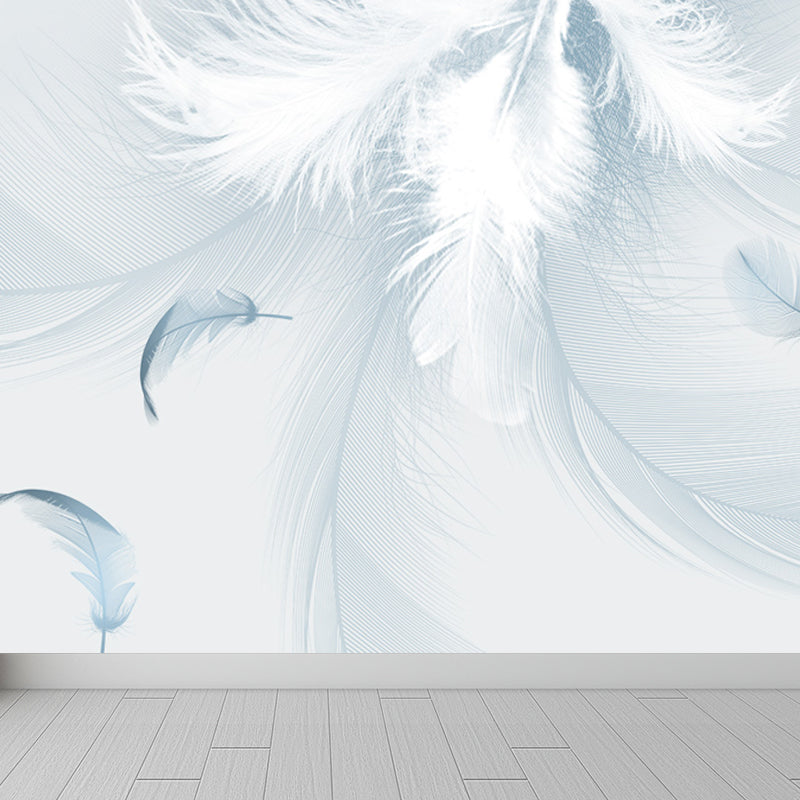 Bird Feather Mural Wallpaper Modern Decorative Kitchen Wall Art, Custom Size Available