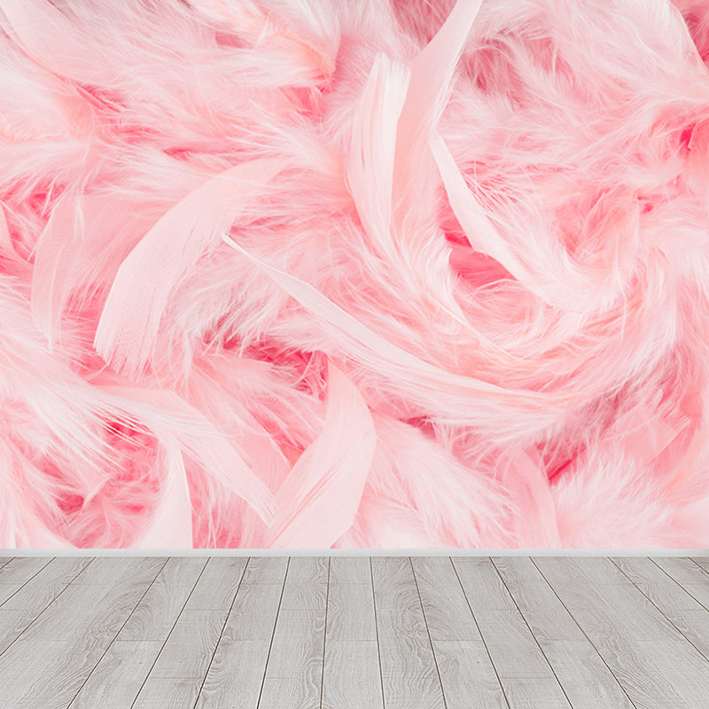 Full Size Illustration Modern Mural Wallpaper with Bird Feathers in Pastel Color