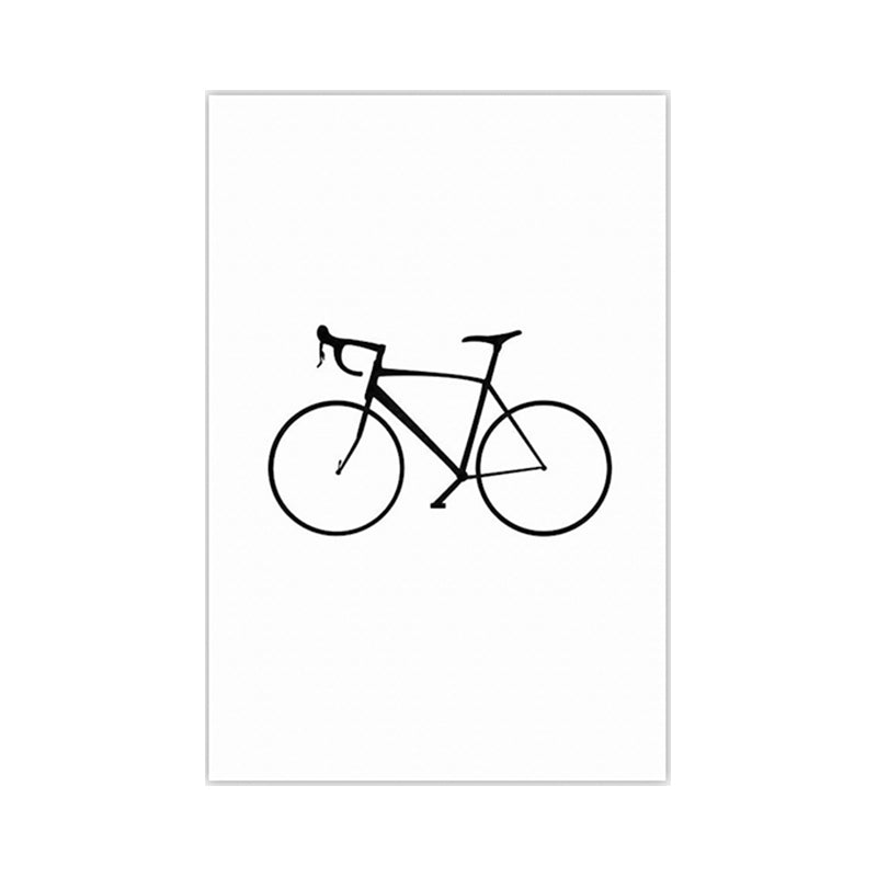 Scandinavian Style Static Bicycle Canvas Kitchen Backsplash Wall Art Decor in White