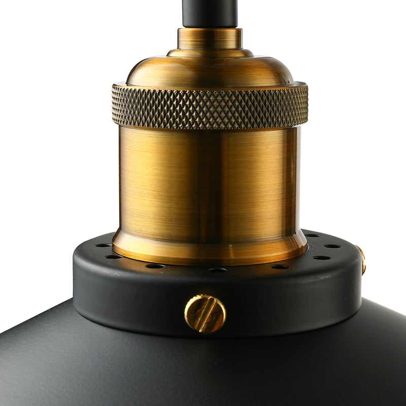 Iluminación de pared de platillo elegante y elegante 1 cabeza de montaje en la pared de metal con brazo extensible en negro