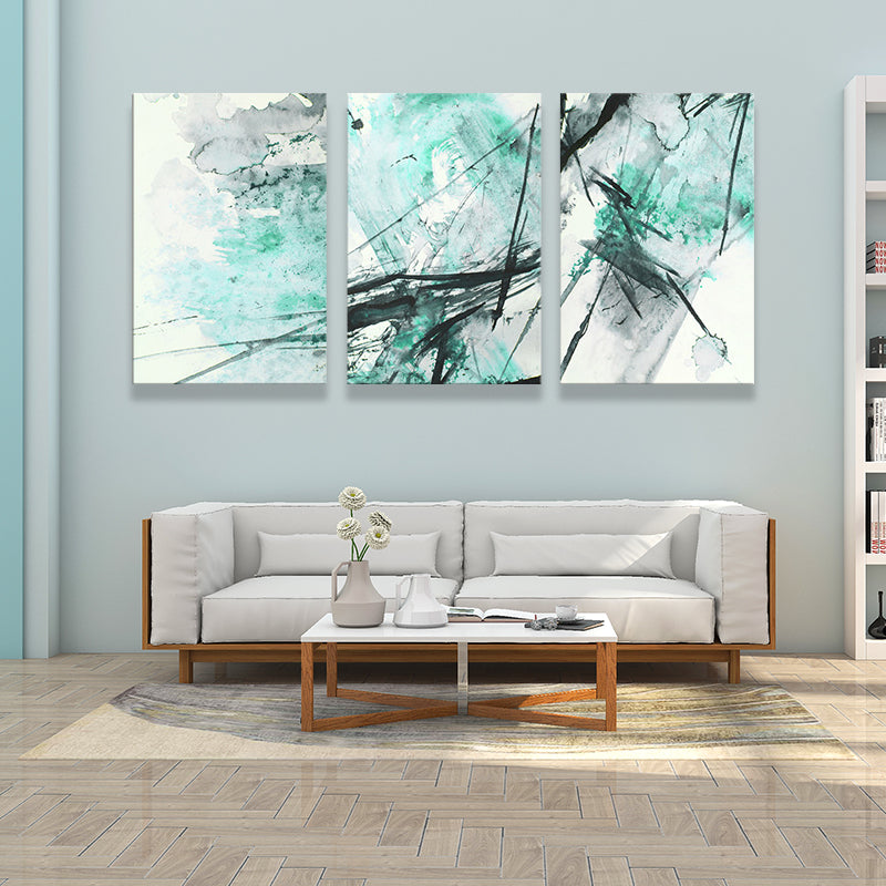 Toile d'art aquarelle pour salon, décoration murale abstraite de couleur pastel, plusieurs pièces