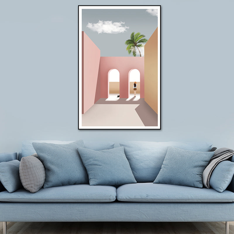 Toile intérieure de maison nature morte, décor artistique mural texturé nordique de couleur claire pour la maison