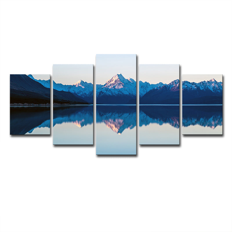 Mountain Lake Reflections Canvas Print Nordic Multi-Piece Living Room Wall Art Decor